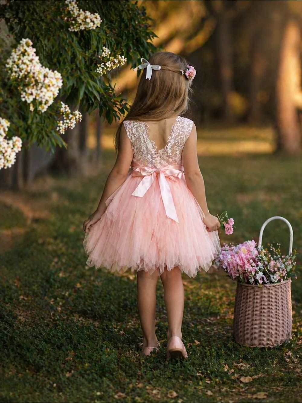 Handmade Flower Girl Blush Dress Size 6
